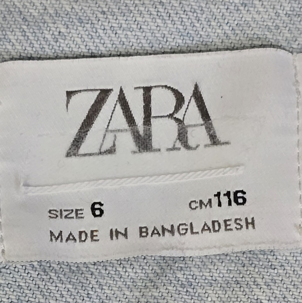 Zara Kids Girls Denim Trucker Jean Jacket Light Wash Size 6 - Picture 4 of 4